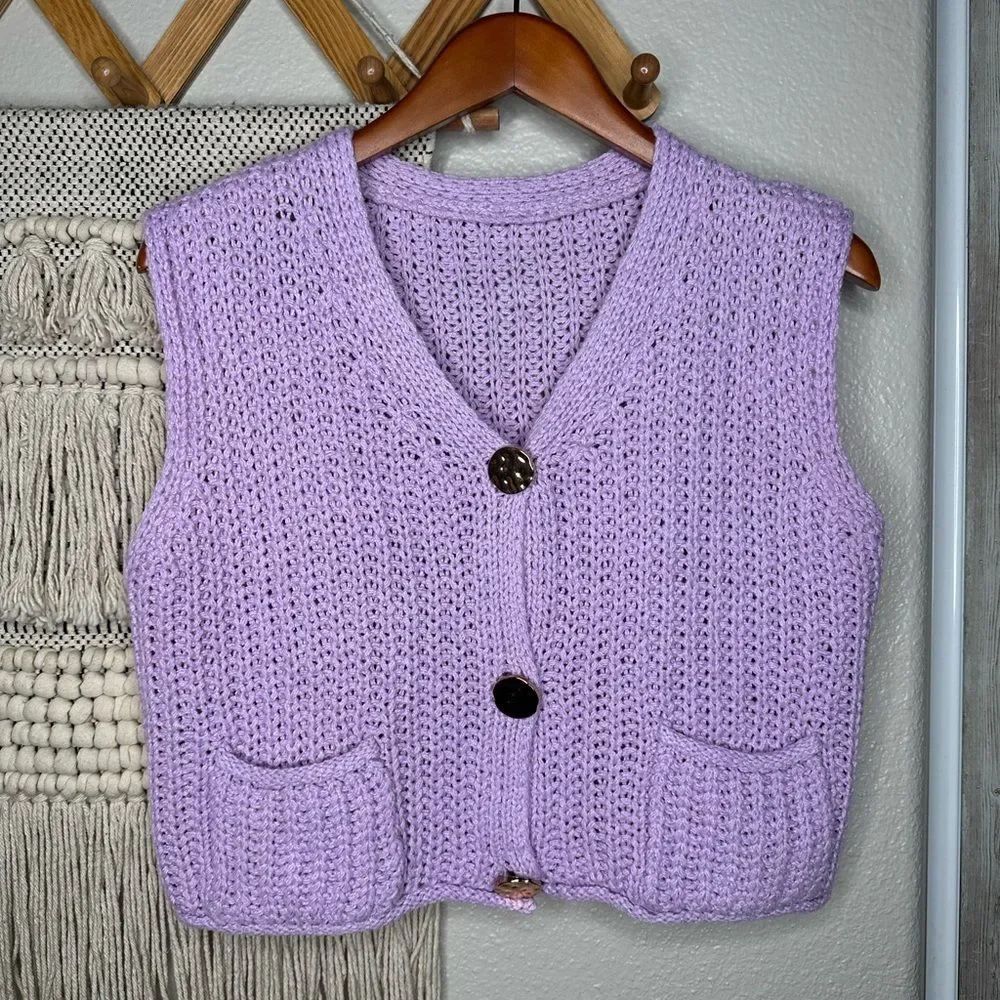 SHEIN Light Purple Knit Sweater Top